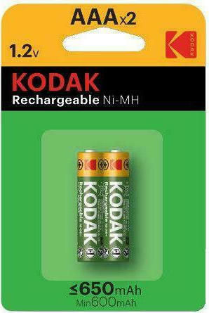 Kodak Rechargeable Battery AAA Ni-MH 650mAh 1.2V 2pcs