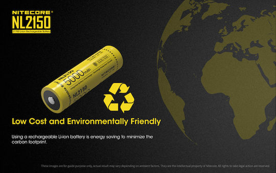 NiteCore NL2150 Rechargable Battery 21700 Li-ion 5000mAh 3.6V 1pcs