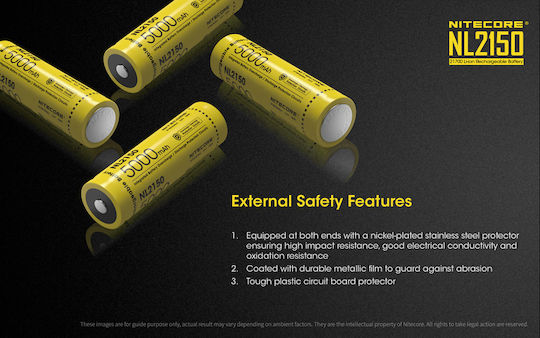 NiteCore NL2150 Rechargable Battery 21700 Li-ion 5000mAh 3.6V 1pcs
