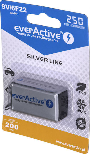 everActive Silver Line Wiederaufladbare Batterie 9V Ni-MH 250mAh 1Stück