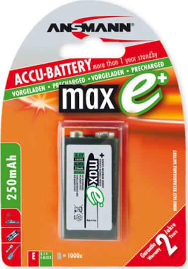 Ansmann Rechargable Battery 9V Ni-MH 300mAh 1pcs