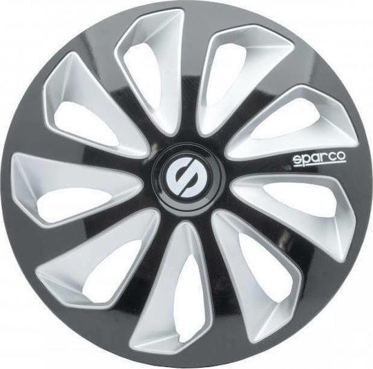 Sparco Σετ Τάσια Αυτοκινήτου Sicilia Pro 4τμχ 13" Μαύρο/Ασημί