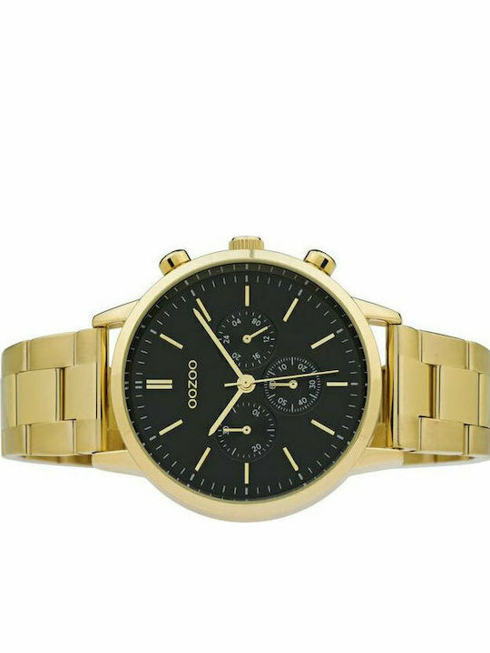 Oozoo Timepieces Women's Watch Chronograph with Gold Metal Bracelet