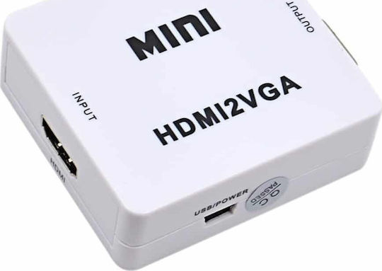 Anga Μετατροπέας HDMI female σε VGA female Λευκό 1τμχ 371-082