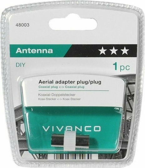 Vivanco Aerial Coax Plug Convertor Coaxial masculin în Coaxial feminin Alb 1buc