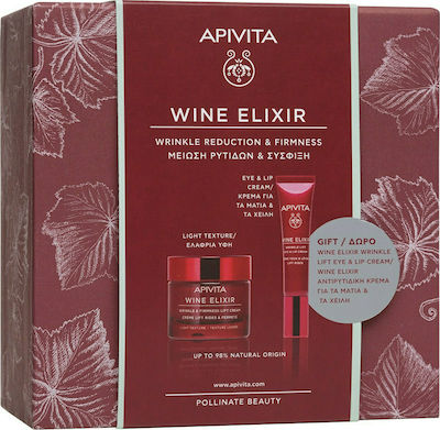 Apivita Wine Elixir Hautpflegeset für Anti-Aging & Festigung mit Augencreme & Gesichtscreme 65ml