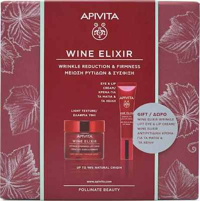 Apivita Wine Elixir Hautpflegeset für Anti-Aging & Festigung mit Augencreme & Gesichtscreme 65ml