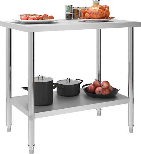 vidaXL Steel Workbench L100xD60xH85cm