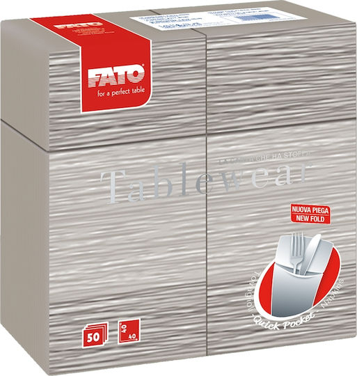 Fato Airlaid Utensil Case Gray 40x40cm 40pcs