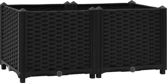 vidaXL Planter Box Plastic Negru 80x40x38cm.