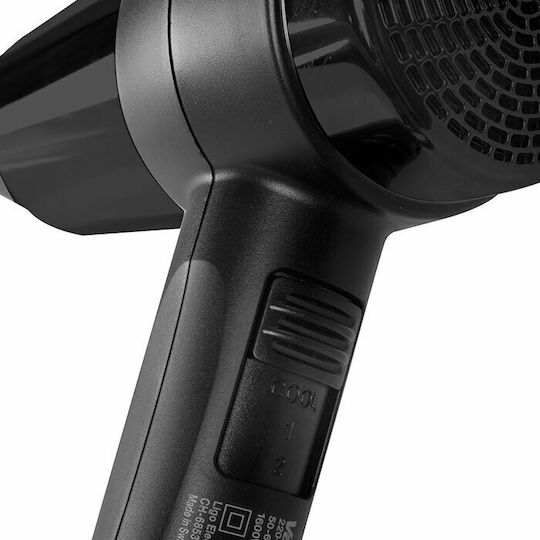 Valera Action Super Plus 1600 All Black Hotel Hair Dryer 1.6kW with Spiral Cable up to 180cm