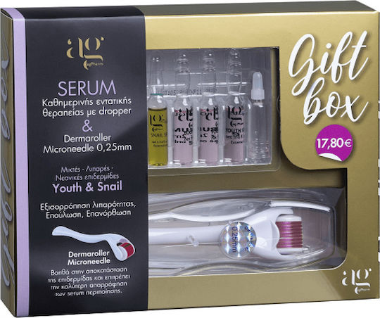 Ag Pharm Youth Serum, Snail Serum & Derma Roller Σετ Περιποίησης για Ενυδάτωση 5τμχ