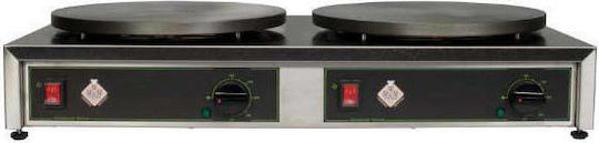 M&M equipment CR/D 35-40 Διπλή Κρεπιέρα Επαγγελματική Ηλεκτρική 2.35kW με Εστία Ø40cm