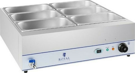 Royal Catering Bain Marie Comercial Electric 2kW cu Capacitate GN2/1 RCBM-6W-2000