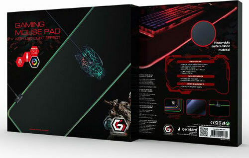 Gembird MP-GAMELED-L Gaming Mouse Pad XXL (800mm) with RGB Lighting Black