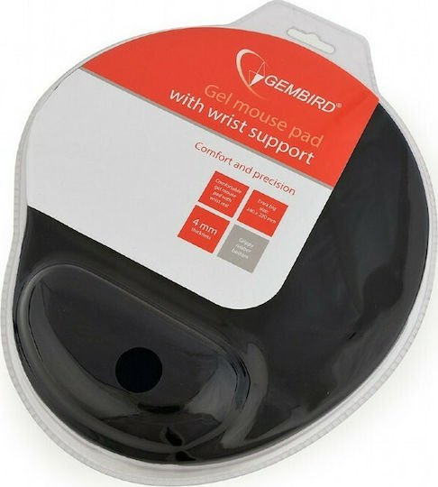 Gembird Gel Mouse Pad (260mm) με Στήριξη Καρπού Μαύρο MP-GEL-BK