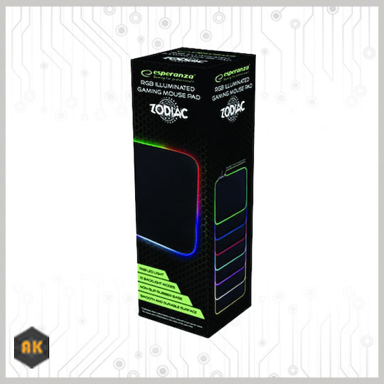 Esperanza Zodiac Gaming Mouse Pad Medium (350mm) με RGB Φωτισμό μέσω USB Μαύρο EGP105