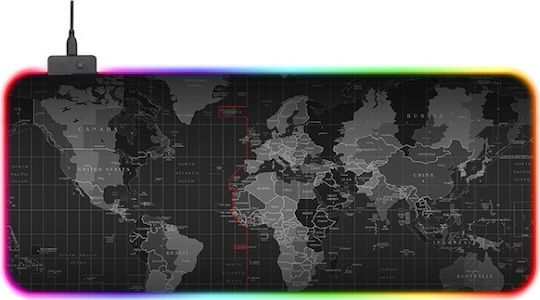 Loco World Map RGB Gaming Mouse Pad XXL (800mm) με RGB Φωτισμό Μαύρο 03126609