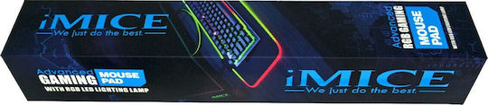 iMice GMS-WT5 Soft Gaming Mouse Pad Medium (350mm) με RGB Φωτισμό μέσω USB Μαύρο