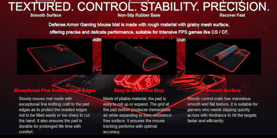 A4Tech Bloody B-080S Gaming Mouse Pad Large (430mm) Μαύρο