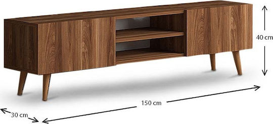 Έπιπλο Τηλεόρασης Plane Καρυδί Μ150xΠ32xΥ46cm