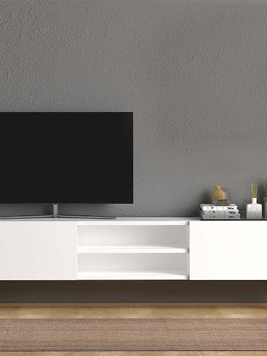 TV-Möbel Hölzernes Plane White L150xB32xH46cm
