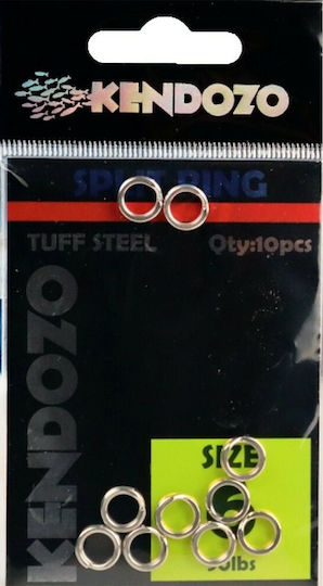 Kendozo Lures Tuff Steel Split Ring Στριφτάρι Ψαρέματος No7 Σετ 15τμχ