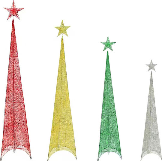 Christmas Decorative Illuminated Tree Pyramid 150cm Gold