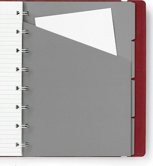 Filofax Notebook Notizbuch Spirale 56 Blätter A5 Geregelt mit Gummiband Rot
