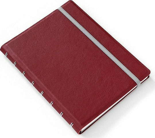 Filofax Notebook Notizbuch Spirale 56 Blätter A5 Geregelt mit Gummiband Rot