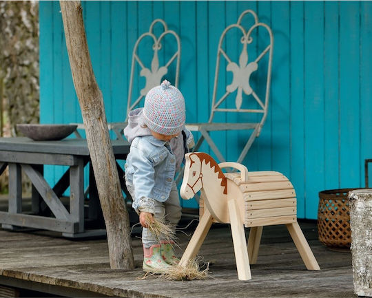 Baby Aktivitätsspielzeug Tier Pferd Stabiles Hölzernes Für 24+ Monate