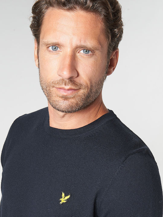 Merino Langarm-Pullover Marineblau