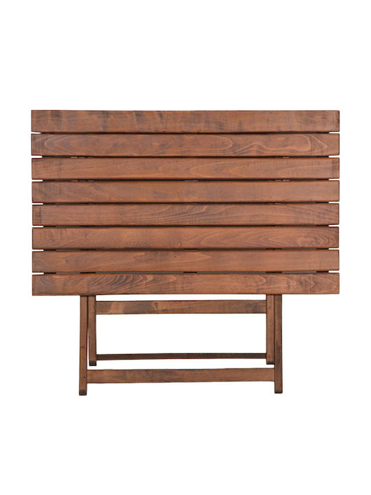 Outdoor Dinner Foldable Wood Table Walnut 100x60x76cm