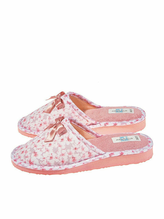 Amaryllis Slippers Frottee Winter Damen Hausschuhe in Rosa Farbe