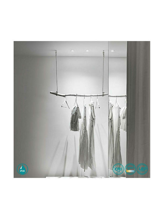 Gea Luce Alya Square Metallic Recessed Spot with Integrated LED and Warm White Light White 5x5cm. 1pcs