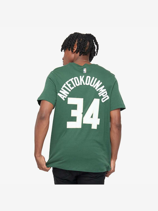 Nike Giannis Antetokounmpo Bucks NBA Αθλητικό Ανδρικό T-shirt Πράσινο με Λογότυπο