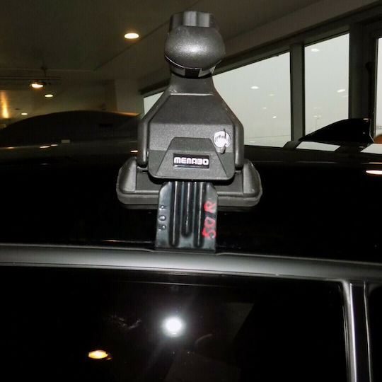 Menabo Metallic Car Roof Bars 130cm for Toyota C-HR 5D Set with Roof Rack Legs Black
