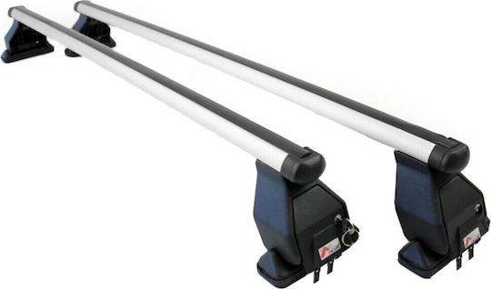 Menabo Aluminum Car Roof Bars 112cm for Ford Focus 5D Set with Roof Rack Legs Silver