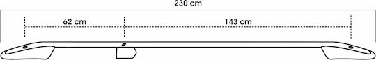 Omtec Aluminum Car Roof Bars 230cm for Volkswagen T5 for Cars with Factory Roof Bars Set with Roof Rack Legs Black