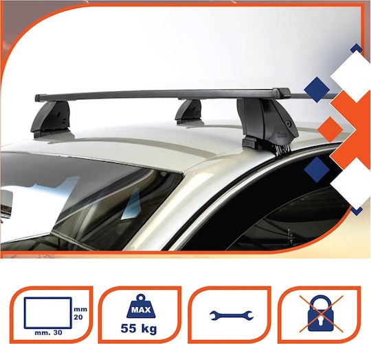 K39 K1 Medium 150cm. for Cars with Factory Bars (with Roof Rack Legs) Black