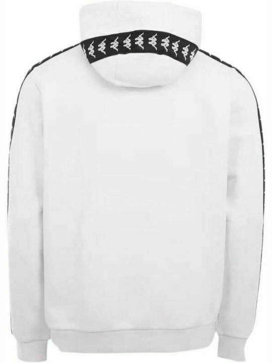 Kappa Men's Sweatshirt with Hood & Pockets White