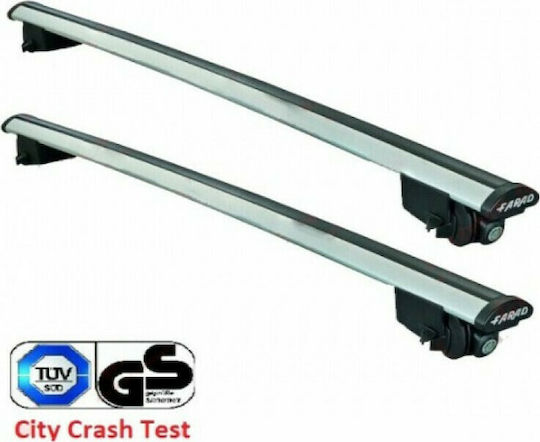 Farad Autodachträger Aluminium SM 054 für Volkswagen Tiguan 2007+ mit Dachträgerfüßen und Schloss Silber SM 054