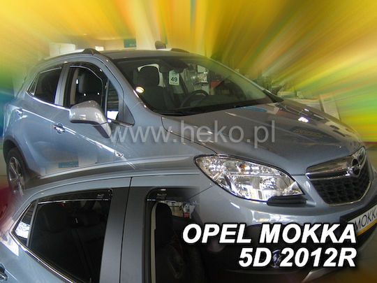 Heko Set of Windbreakers Front and Rear Car Dark Fime for Opel Mokka 4pcs