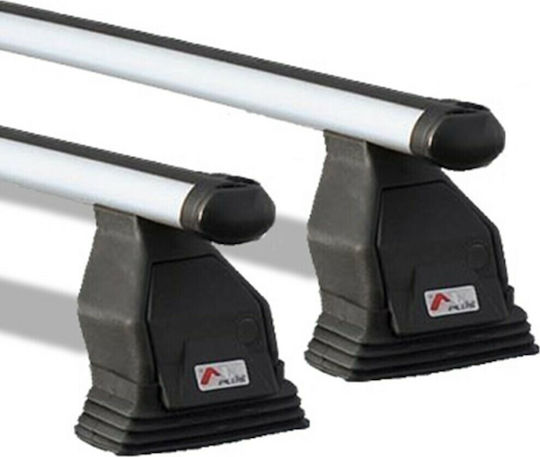Menabo Car Roof Bars Aluminum 112cm for Mercedes-Benz B Class 5D Set with Roof Rack Legs Silver