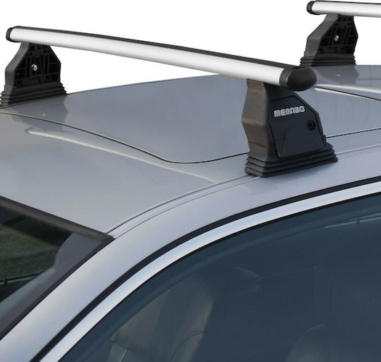Menabo Aluminum Car Roof Bars 130cm for Nissan NV200 for Cars with Factory Bars Set with Roof Rack Legs Silver