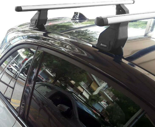 Menabo Таванни Стелки За Автомобил Алуминий 112см За Опел Корса 3D 2015-2019 Комплект С Крака Сребрист
