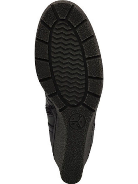Leather Women's Boots with Zipper Black
