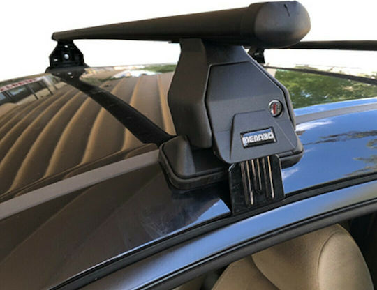 Menabo Car Roof Bars Metallic 130cm for Alfa Romeo Alfa 159 5D Sportwagon 5D 2006-2008 for Cars with Factory Bars Set with Roof Rack Legs Black