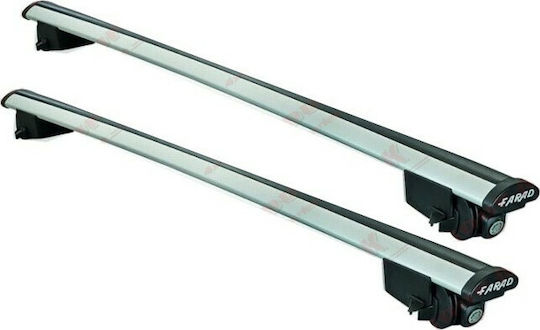 Farad Car Roof Bars Aluminum BM 055 for Mitsubishi Outlander 2013+ Set with Roof Rack Legs and Lock Silver