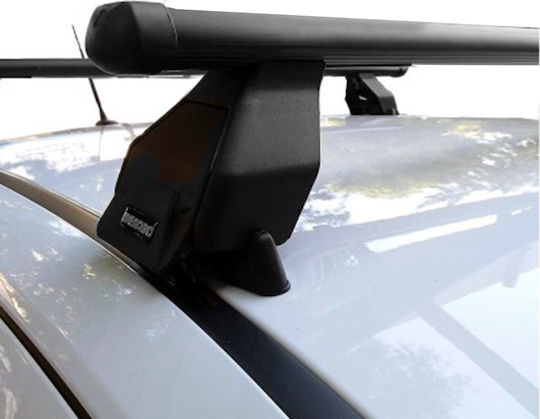 Menabo Car Roof Bars Metallic 112cm for Opel Meriva 5D Set with Roof Rack Legs Black